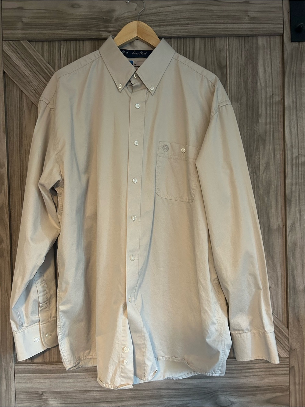 Wrangler George Strait Western Button Down Shirt Beige XL 24x34